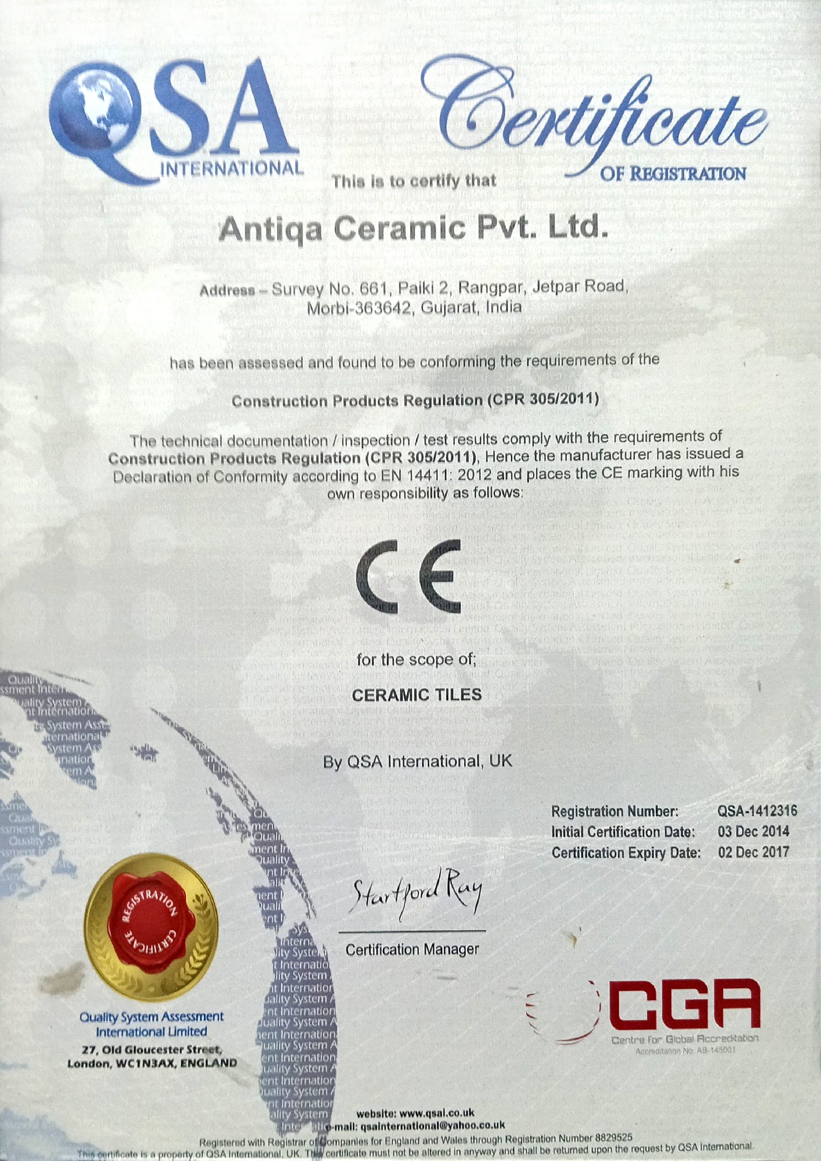 CE QSA CERTIFICATE