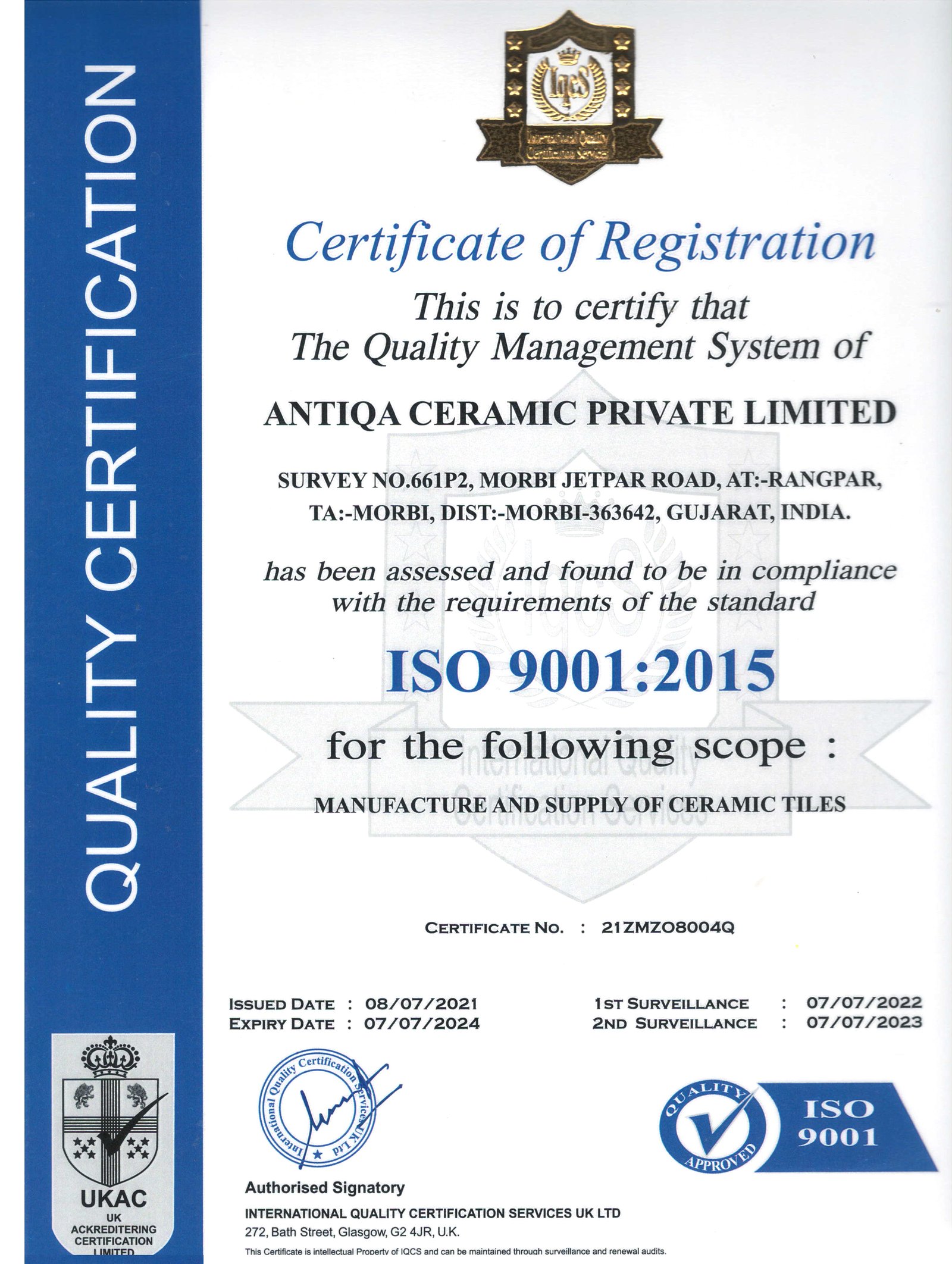 ISO CERTIFICATE